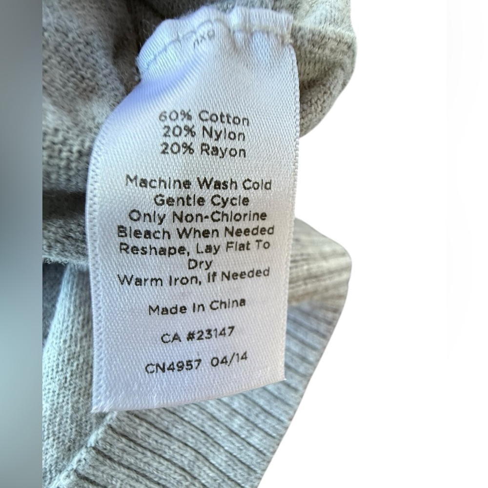 Talbots Light Gray Dog Graphic Crewneck Sweater with Red Glasses - Picture 4 of 5